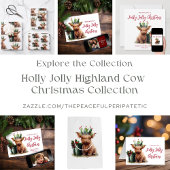 Highland Koe Holly Crown Christmas Gift Label Cadeaulabel