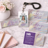 Gold Holographic Marble Visitekaartje