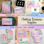 Kledingverzorging Roze holografische iriserende Visitekaartje