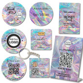 Glitter Venmo QR-code ronde sticker