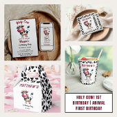 Holy Cow! 1st Birthday | Animal First Birthday  Kaart