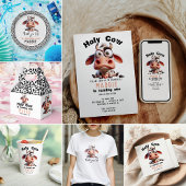 Koe karikaturen Ik ben een Cowgirl 1e verjaardag Bedankkaart