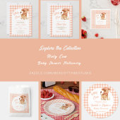 Heilige Koe We hebben een Baby Rustic Peach Plaid Bedankkaart