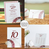 Gevouwen Baseball Theme Wedding Bedankkaart