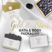 Gold & Black Artisan Soap Band Wrap Packaging Uitnodigingen Wikkel