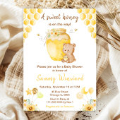 Baby shower honingBeer Bedankkaart