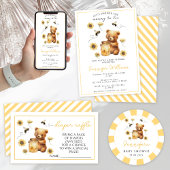 Gele hommel honing bij baby shower papieren bekers