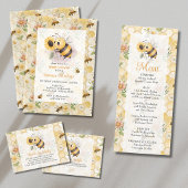 Honeycomb Floral Bee Classy Custom Baby Shower Menu