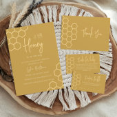 A Little Honey Minimal Baby shower Boeken voor Bab Informatiekaartje