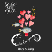 Verslaafd aan u vissen liefhebbers Bruiloft Waterv Bedankkaart