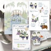 Hoppy Hour Geïllustreerde Kikkers Bruiloft Sticker