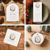 Horseshoe Cactus Western Country Crest Wedding  Kaart