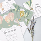 Baby shower Uitnodiging met heteluchtballonnen