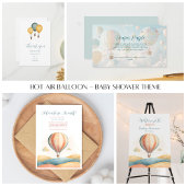 Hot air balloon Baby shower Informatiekaartje