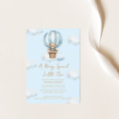 Hot Ballon Teddy Bear Boy Baby shower Uitnodiging