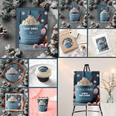 Hot Chocolate w / slagroom Gezellig Baby shower Papieren Bordje