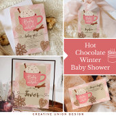 Warme Chocolade Winter Baby Meisje Luier Raffle Informatiekaartje