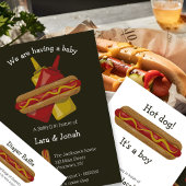 Hot Dog! Het is een jongen Baby shower uitnodiging