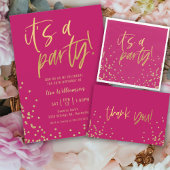 Hete roze en gouden Confetti Tissuepapier