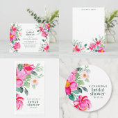 Helroze Waterverf Bloemachtige Bruilofts Bruidssho Bedankjes Labels