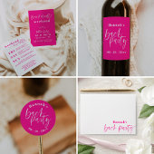 Heet Roze Moderne Bachelorette Uitnodigen Route Feestdagenkaart