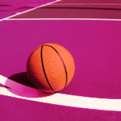 Meisjes roze rechtbank basketbal partij uitnodigin kaart