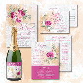 Het hete Roze Kleur Splash Weddenschap sparen de D Briefkaart