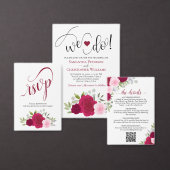 Elegante Magenta & Roze Boho Rozen Fancy bruiloft Acryl Uitnodigingen (Personaliseer de collectie van deze zelfstandige maker.)