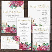 Heet roze magenta bloem elegante gouden script har kaart