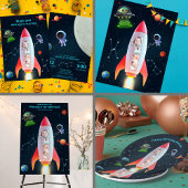 Fotocollage enorm | 1e verjaardag Space Rocket Papieren Bekers