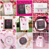 Valentijnsdag 1e verjaardag Hugs & Kisses (XOXO) Bedankjes Labels