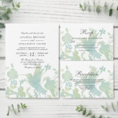 Hummingbird Tuin Plum Elegante bruiloft uitnodigin Kaart (Personaliseer de collectie van deze zelfstandige maker.)