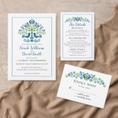 Hongaarse ontwerp blauwe vogels save the date (Personaliseer de collectie van deze zelfstandige maker.)