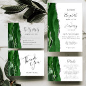 Budget Hunter Green Agaat Silver Save the Date