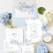 Elegante Hortensia Bloemen bruiloft Save The Date