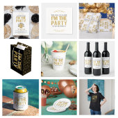 Modern Gold Glitter Ik ben het partijtekstontwerp Papieren Bordje