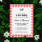 Groene picknickdoek Ik doe BBQ Uitnodiging