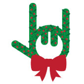 Ik hou van je, kerstkrans etiket