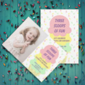 Ice Cream 3rd Birthday Reclamebord Met Voetstuk