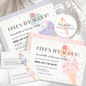 Hier is het Scoop Ice Cream drive-by Baby shower Kaart