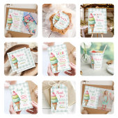 Two Scoops Of Fun Ice Cream Bow 2nd Birthday Kaart