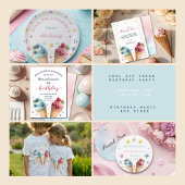 Ice Cream Cool Verjaardagsfeestje Papier Bord