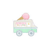 Retro Ice Cream Sociale Ice Truck Favor Box Bedankdoosjes