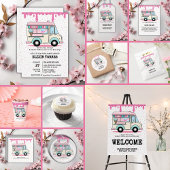 Ice Cream Truck Scoop Sprinkles Baby shower Informatiekaartje
