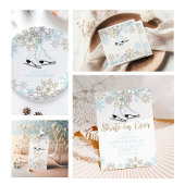 IJsblauw goud glitter snowflakes Birthday Kaart