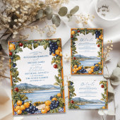 Geïllustreerde mediterrane bruiloft all in one uitnodiging