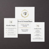 Imperial Luxe Wedding Invitation-Monogram Elegance Kaart (Personaliseer de collectie van deze zelfstandige maker.)