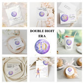 Paarse disco in mijn dubbelcijferige tijdperk 10e  papieren bordje