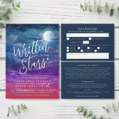 Onder de sterren avond bruiloft gewoonte ronde sticker (Personaliseer de collectie van deze zelfstandige maker.)