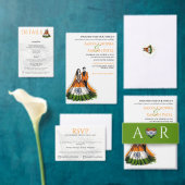 India paar bruiloft uitnodiging (Personaliseer de collectie van deze zelfstandige maker.)